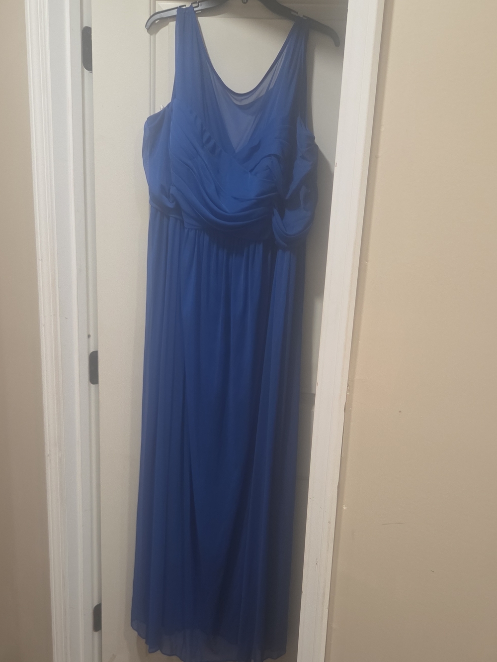 Royal Blue Chiffon Maxi Dress - Picture 3 of 4